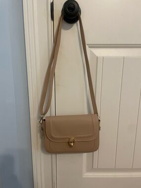 SHEIN Beige Crossbody Bag with Gold-Tone Clasp